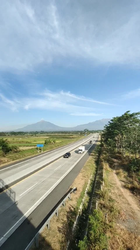 Traffic Conditions on The Trans Java Toll Road Stock Footage 281538784