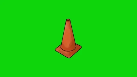 Traffic cone animation on green screen 動画素材 331750629