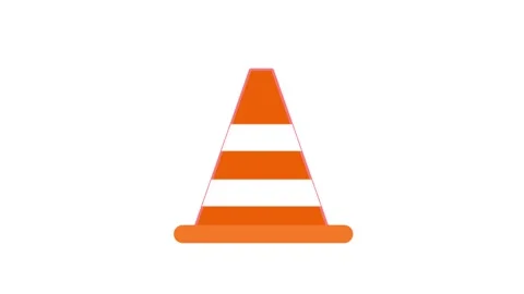 Traffic Cone Animation Loop Green Screen and White Background Stock Footage 340373606
