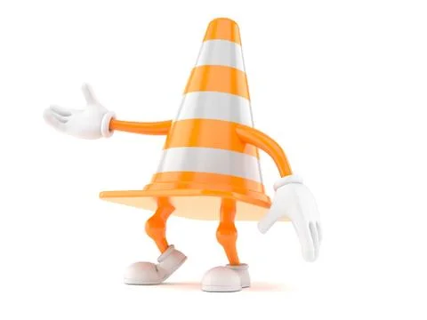 Traffic cone character Stock Illustration
