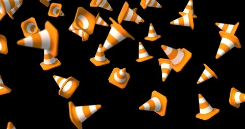 Traffic cone falling slow motion Video stock 98765275