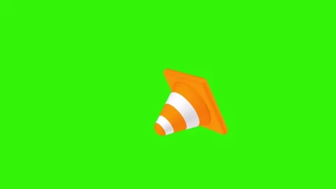 Traffic cone falls and flips on green screen. Safety and road signs concept. Stock Footage 310994960