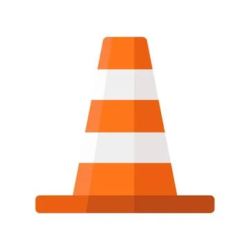 Traffic cone flat clipart vector illustration Stock Illustration