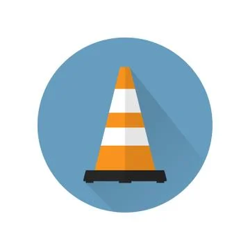Traffic cone in flat style, isolated Stock Illustration