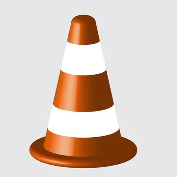 Traffic cone on gray background Stock Illustration