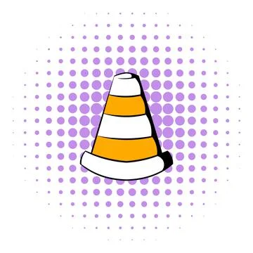 Traffic cone icon, comics style Stock-Illustration
