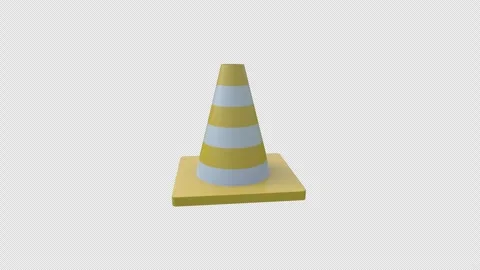 Traffic cone icon concept 3d loop animation video with alpha channel Stock Footage 303055529