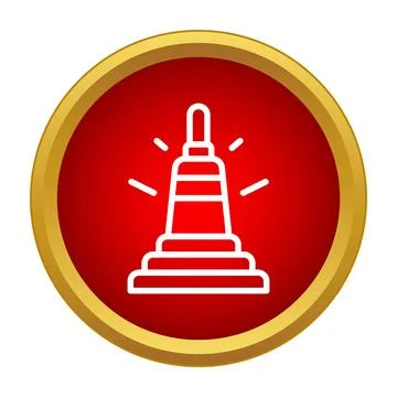 Traffic cone icon creating warning and danger sign Stock Illustration