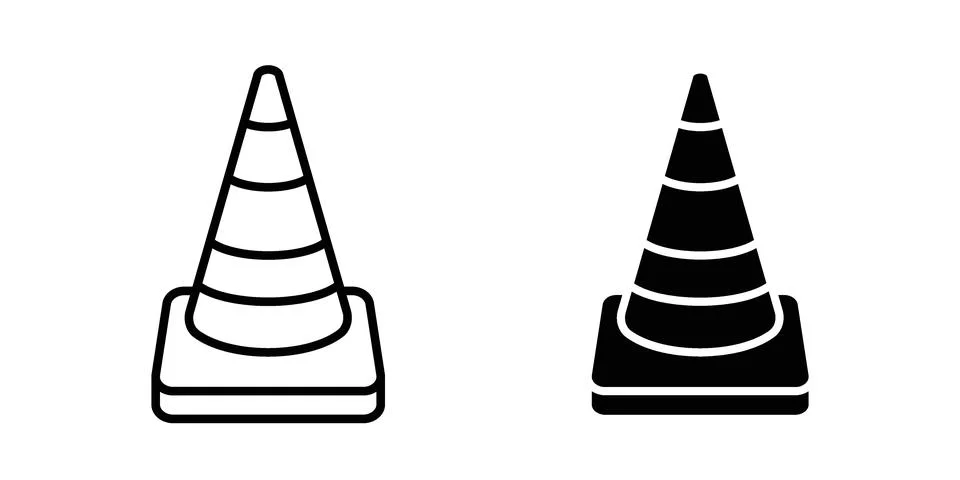 Traffic Cone icon design. Simple Vector illustrations.. Stock Illustration