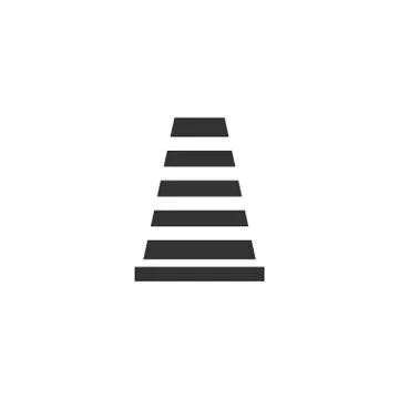 Traffic cone icon flat Stock Illustration
