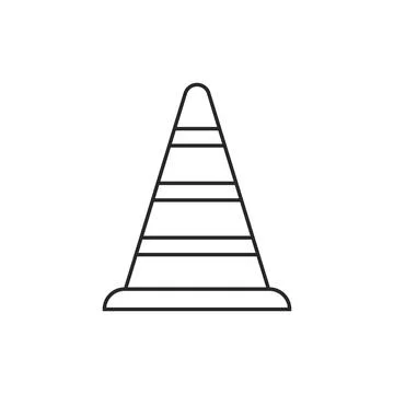 Traffic cone icon in flat line style. Safety obstacle vector illustration o.. Stock Illustration