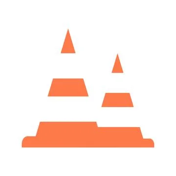 Traffic cone icon. Flat style. Orange on white background. Road signs Stock Illustration