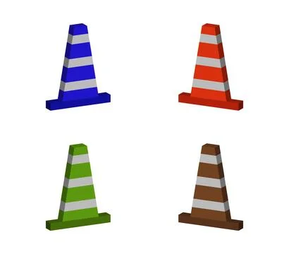 Traffic cone icon illustrated in vector on white background Stock Illustration