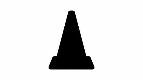 Traffic Cone Icon Silhouette Stock Illustration
