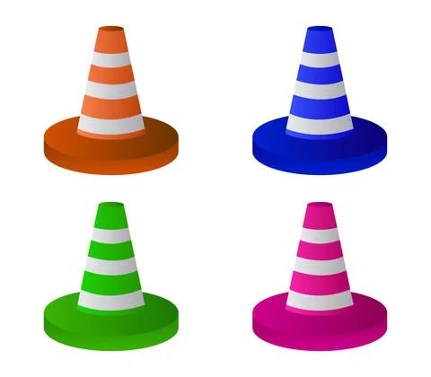 Traffic cone illustrated in vector on a white background Stock Illustration
