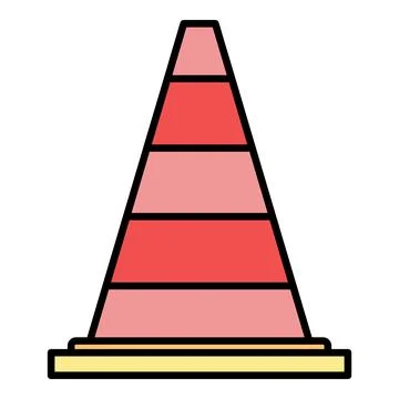 Traffic cone indicating caution and road construction work Stock Illustration