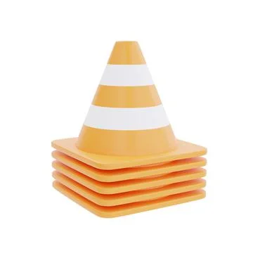 Traffic cone isolated on white background, construction tools and equipment,  Stock Illustration