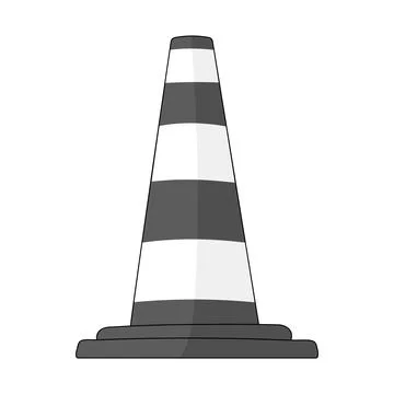 Traffic cone isolated on white background. Road or construction boundary. Stock Illustration
