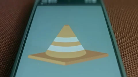 Traffic cone, Orange traffic cone sign of danger, presentation Stock Footage 309689258