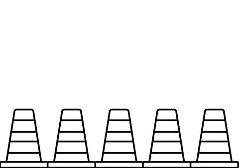 Traffic cone outline Stock Illustration