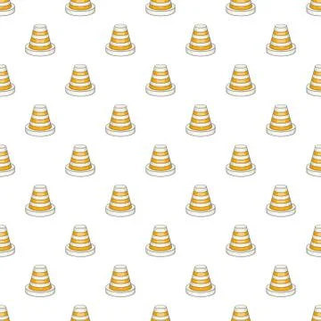 Traffic cone pattern, cartoon style Illustrazione stock