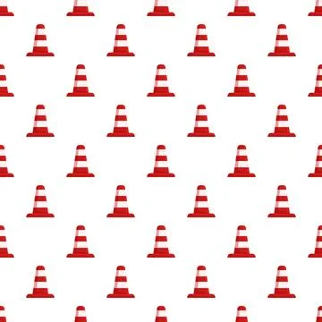 Traffic cone pattern creating a seamless safety background 库存插图