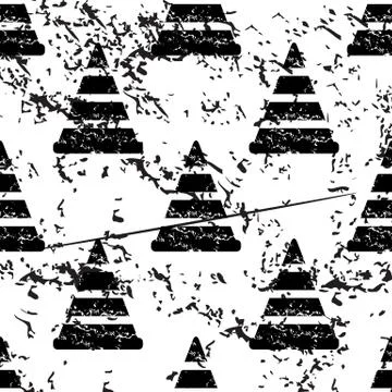 Traffic cone pattern, grunge, monochrome Stock Illustration