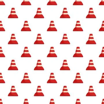 Traffic cone pattern indicating road warning and construction Illustrazione stock