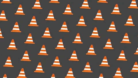 Traffic Cone Pattern Scrolling Loop Background Stock Footage 340373157