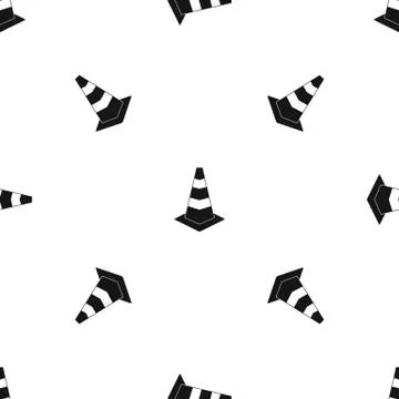 Traffic cone pattern seamless black Illustrazione stock