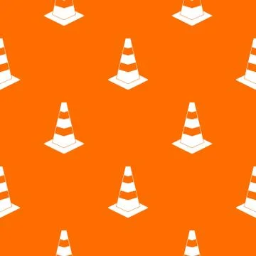 Traffic cone pattern seamless Stock Illustration
