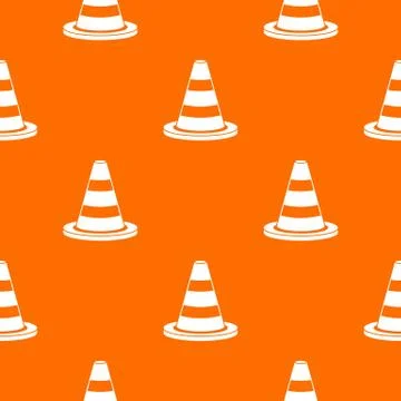 Traffic cone pattern seamless Stock Illustration