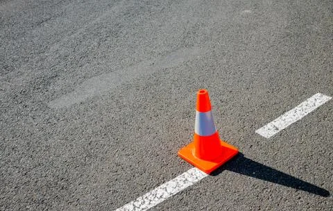 Traffic cone on the road Stock Photos