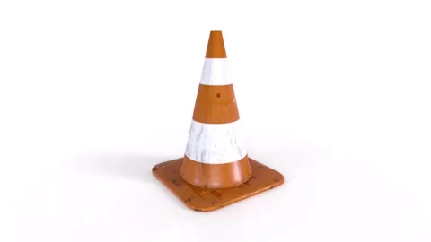 Traffic Cone rotating in loop on white background Stock-Footage 276309611