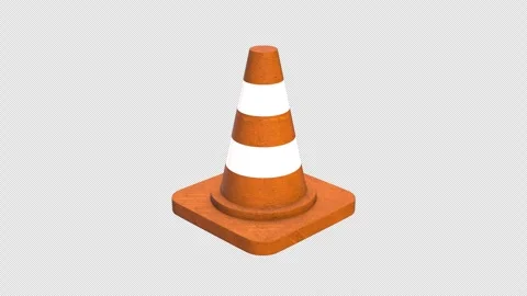 Traffic Cone Rotating on a Transparent Background. Seamless Loop. Cone 3D. 4K Stock Footage 284949933