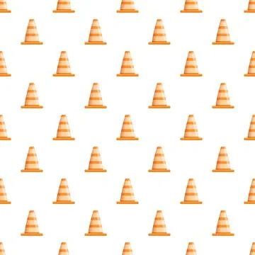 Traffic cone safety pattern warning background illustration Stockillustratie
