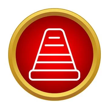 Traffic cone safety symbol warning construction icon Stock Illustration