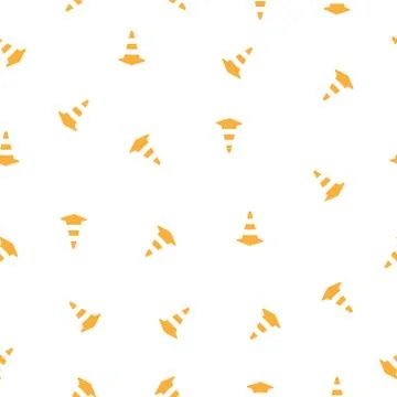 Traffic cone seamless pattern background. Stock Illustration