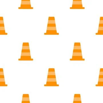 Traffic cone seamless pattern Stock Illustration