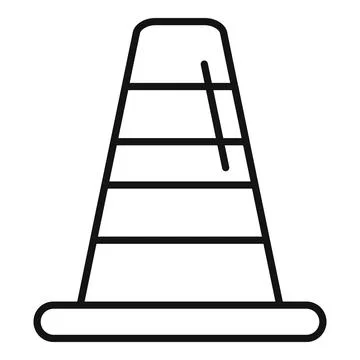 Traffic cone standing warning sign for under construction icon Stock Illustration