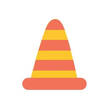 Traffic cone with stripes on an isolated background. Construction or renovati Stock Illustration