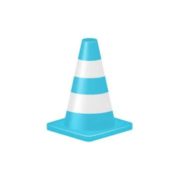 Traffic cone in turquoise design Stock Illustration