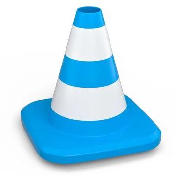 Traffic cone for under construction road work on white background. 库存插图