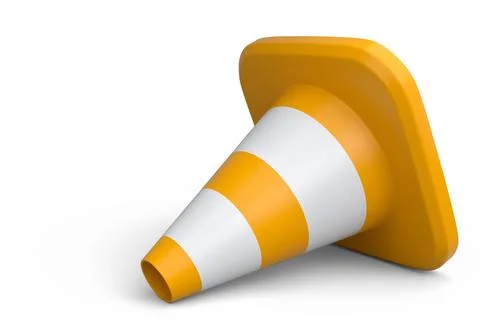 Traffic cone for under construction road work on green background. Stockillustratie