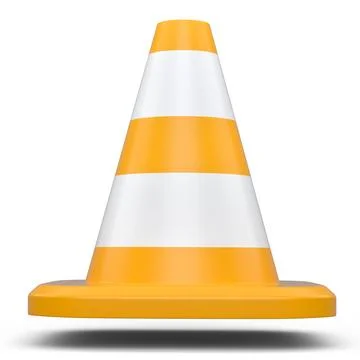 Traffic cone for under construction road work on white background. Stockillustratie