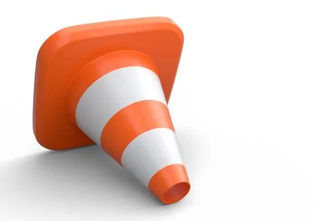 Traffic cone for under construction road work on white background. Stock Illustration