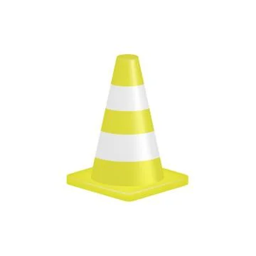 Traffic cone in yellow design Stock Illustration