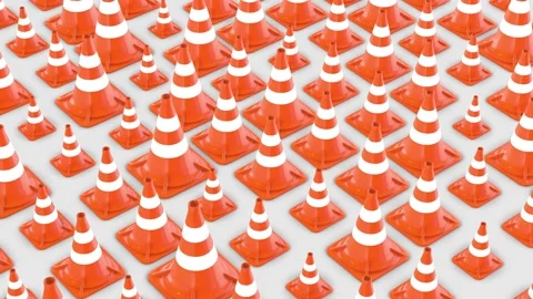 Traffic Cones 4k Stock Footage 197726409