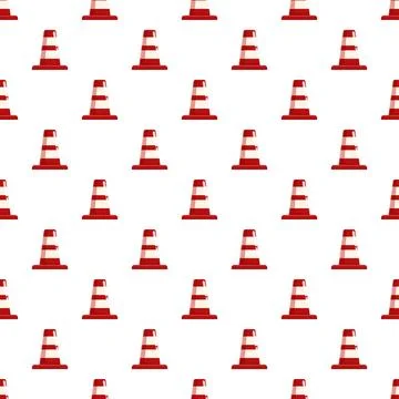 Traffic cones array forming seamless pattern Illustrazione stock