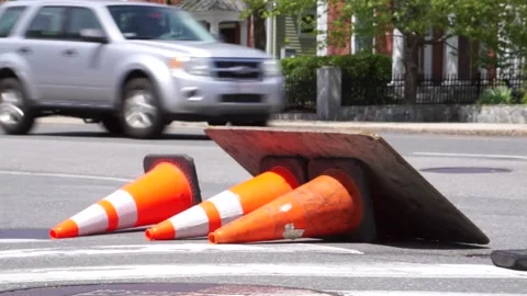 TRAFFIC CONES Stock Footage 195954312